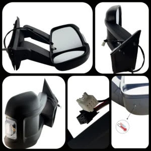 Peugeot Boxer Long Arm Wing Mirror Unit - Electric And Manual with Temp Sensor- Driver Side 2006 to 2025
