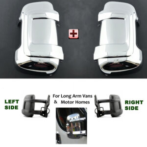 Fiat Ducato Wing Mirror Cover Protectors - Chrome - Left and Right 2006 to 2025
