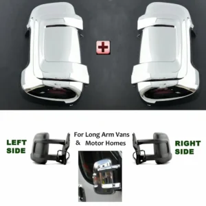 Peugeot Boxer Mirror Cover Protectors - Chrome - Left and Right 2006 to 2025