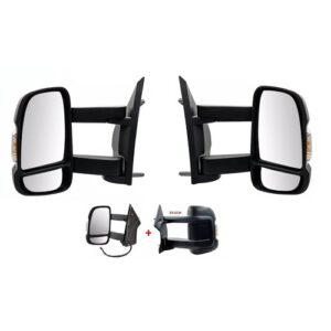 Fiat Ducato Long Arm Mirror Unit - Electric & Manual With Temp Sensor Driver Side & Non Temp Sensor Passenger Side (Pair) 2006 to 2024